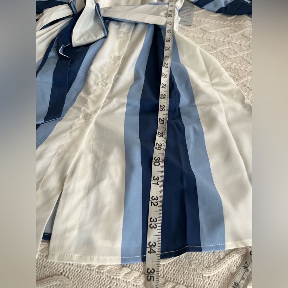 New! Stitchdrop Striped Blue and White Shirt Dress Women’s Size Small - Picture 12 of 16